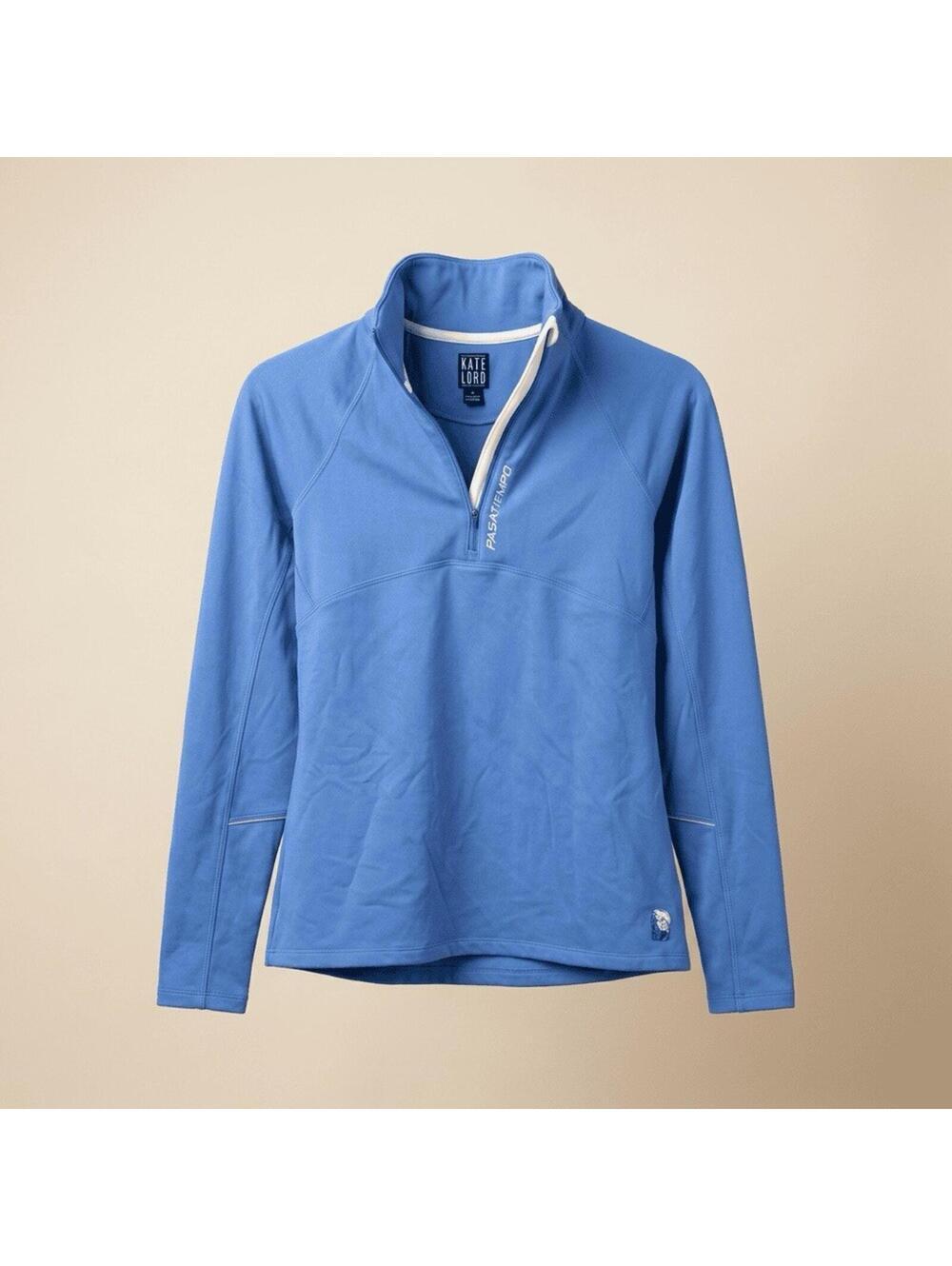 Kate Lord Pasatiempo Golf Club 1/4 Zip Pullover Sz M Blue Embroidered